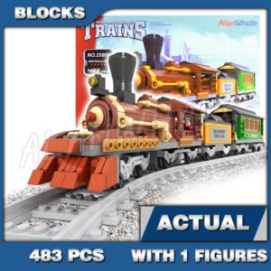 Custom Train MOC Trains Stem Locomotive Coal Carriage 25809 Building Kit