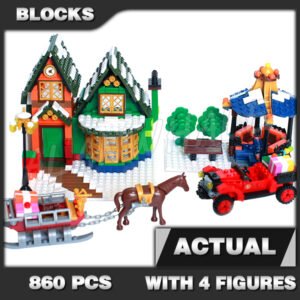 Custom Train MOC Winter Village Post Office 25607 Building Kit