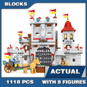 Custom Train MOC Kingdom Drawbridge Fortress Catapults Castle 27110 Building Kit