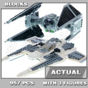 Custom Starwars MOC Mandalorian Fang Fighter vs. TIE Interceptor 85348 Building Kit