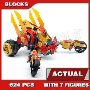 Custom Ninja MOC Kai's Golden Dragon Raider 60012 Building Kit