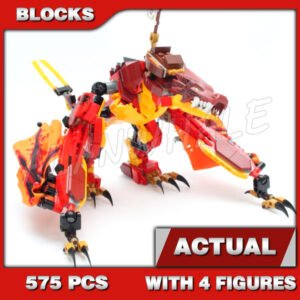 Custom Ninja MOC Fire Dragon Attack 60080 Building Kit