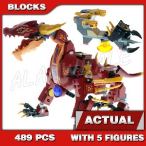 Custom Ninja MOC Heatwave Transforming Lava Dragon 88083 Building Kit